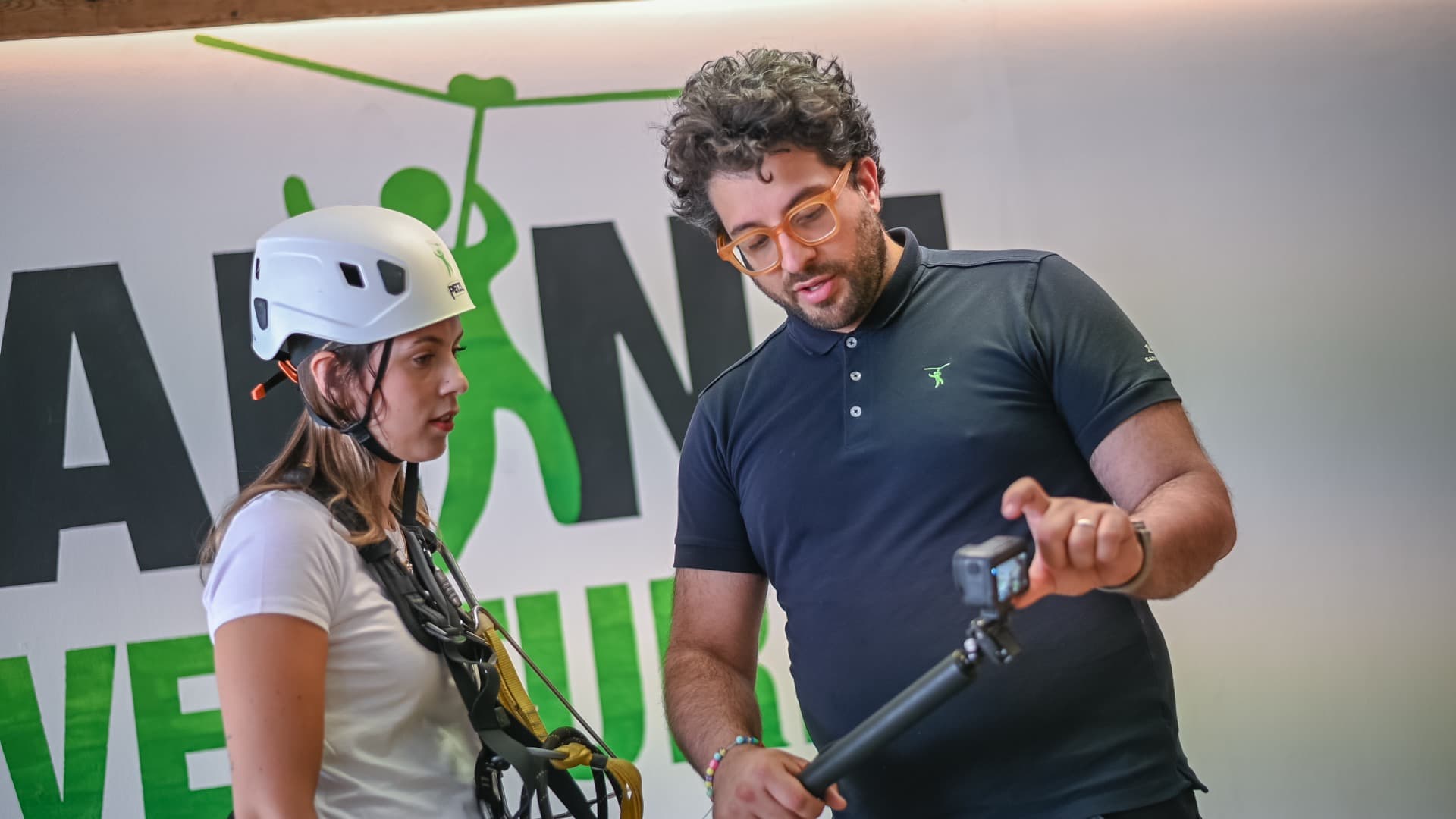 Adrenaline Adventures team member with the Dolomites panorama in the background